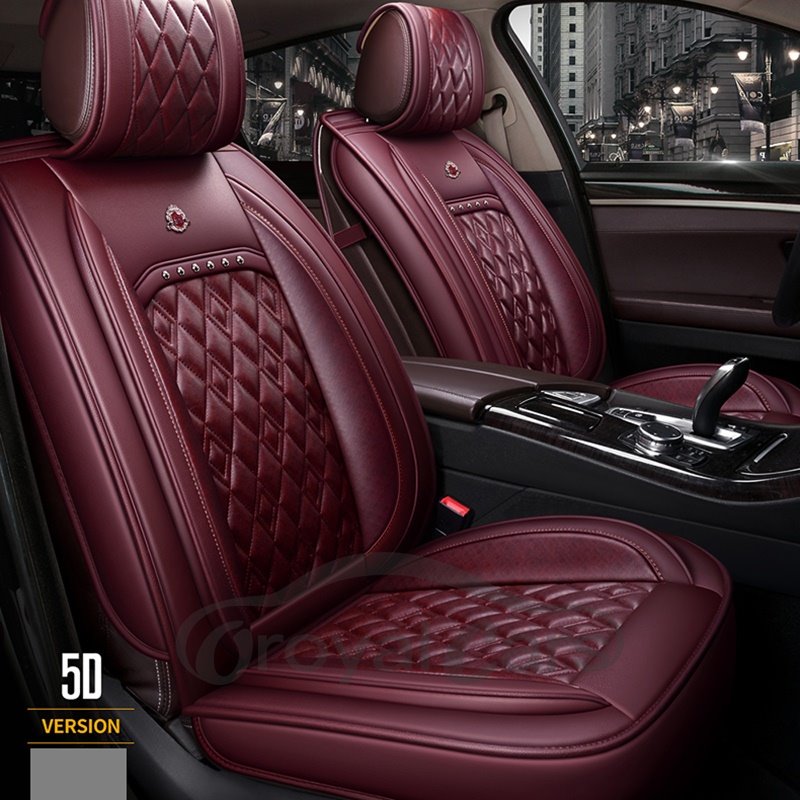 Full Set Wear Resistant Durable Modern Style Man-Made Leather Material Plain Pattern Universal Pickup/ Sedan Car Seat Covers